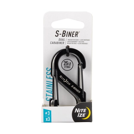 Nite Ize S-Biner Stainless Steel Black Dual Carabiner SB3-A1-3R3
